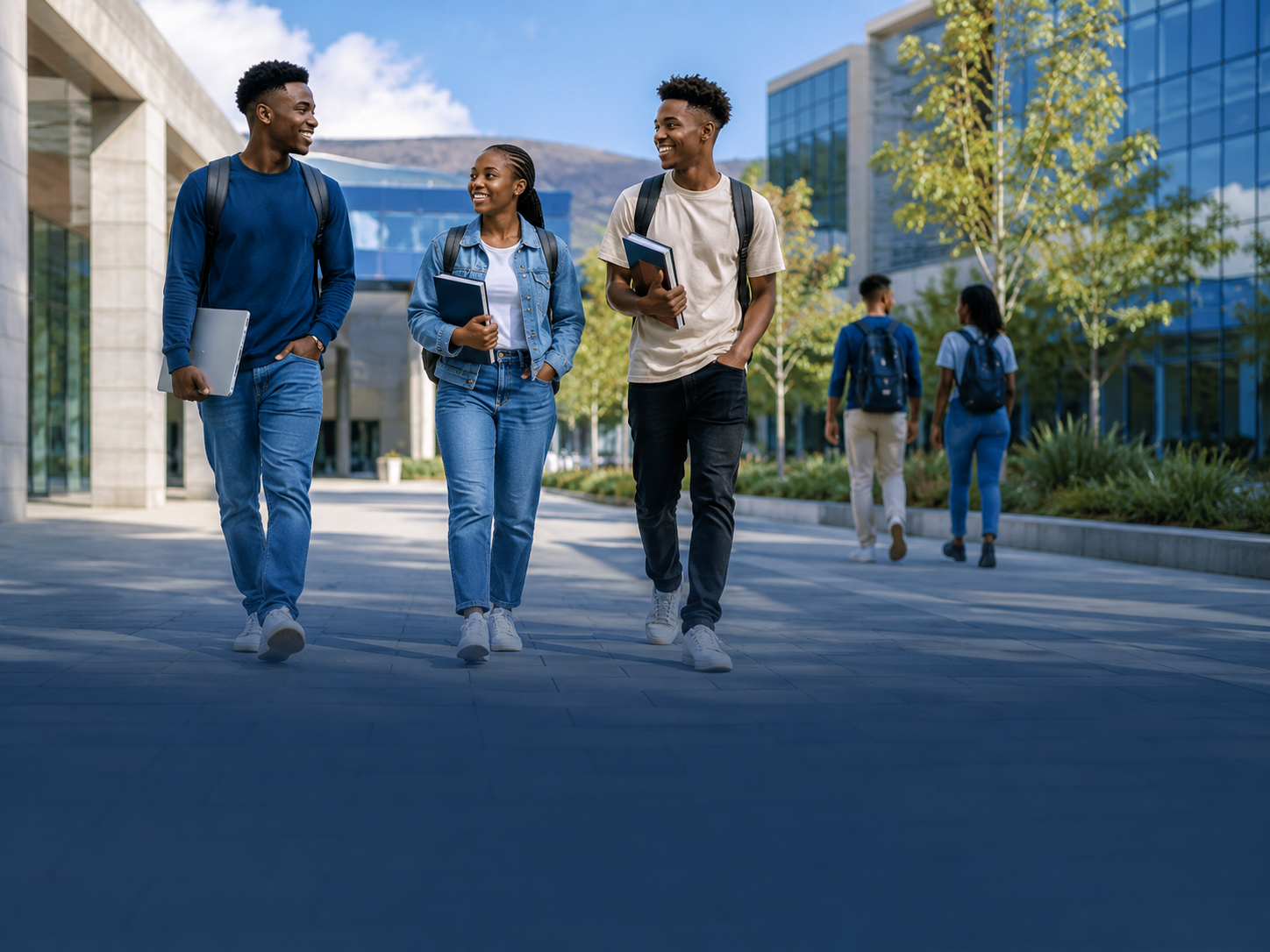 People moving through different stages of learning and work